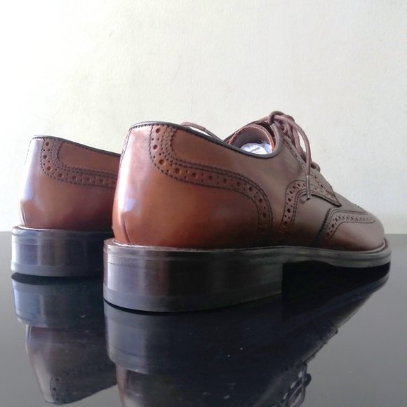 Johnston & Murphy Men\'s Daley Wingtip Cap Toe in Nice Tan Full Grain Leather main image 10